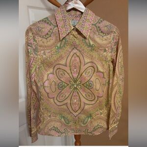 Lucky Brand Multicolor Paisley Button Down Shirt